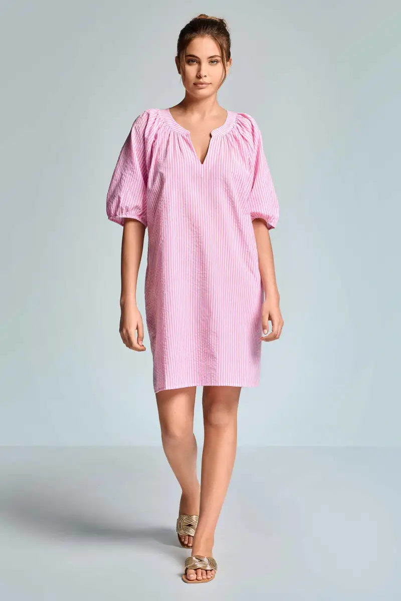 ABITO A RIGHE MEI | Colore Rosa |