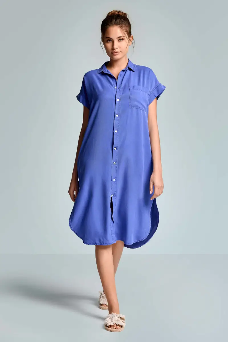 ABITO CAMICIA LUNGO DELIA | Colore Indaco |