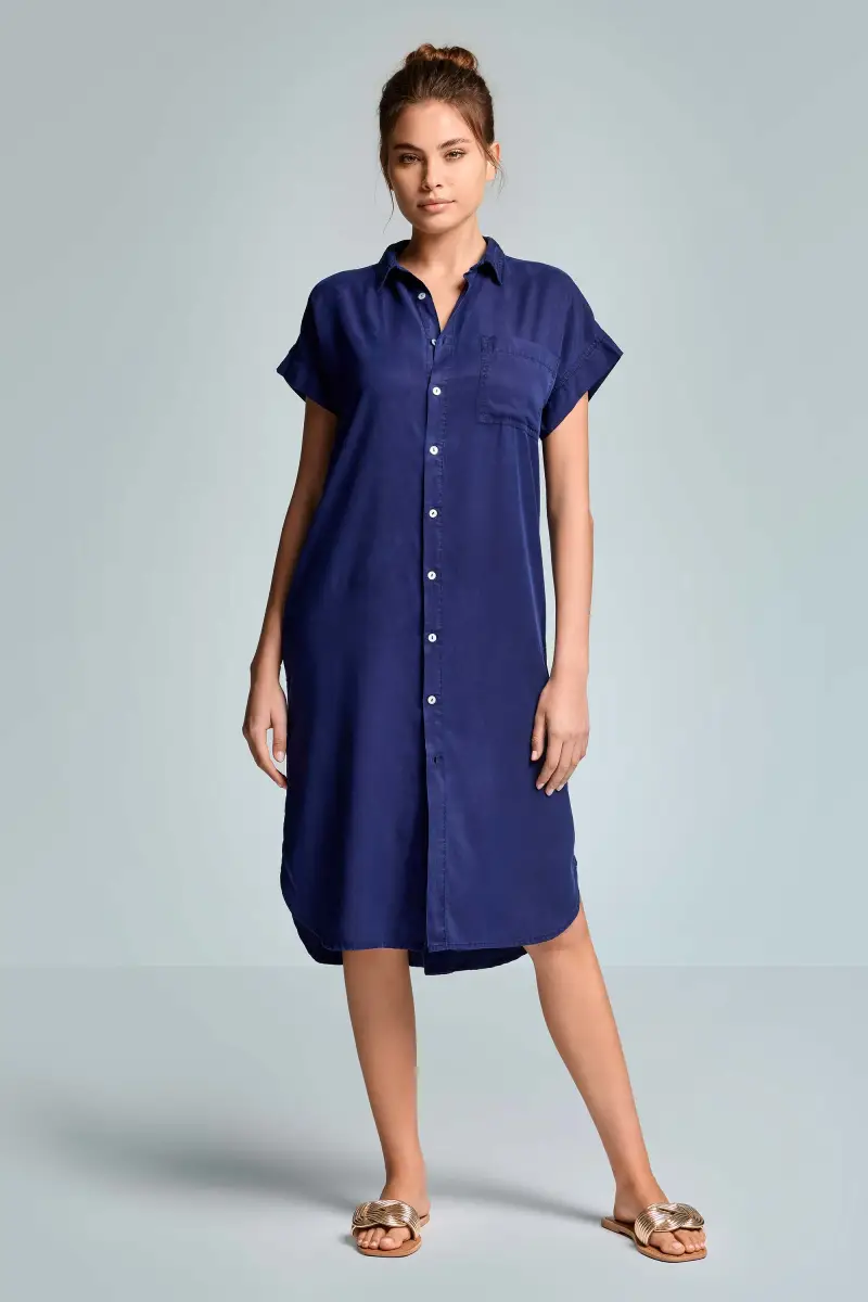 ABITO CAMICIA LUNGO DELIA | Colore Navy Blu |