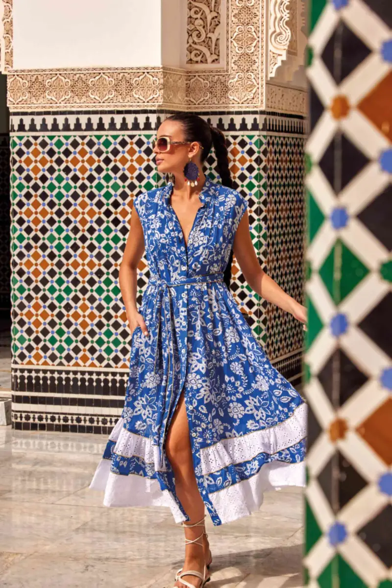 ABITO CAMICIA LUNGO IRIS | Colore Indaco |