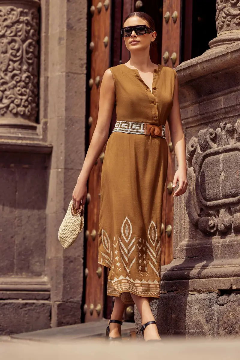 ABITO CAMICIA LUNGO SMANICATO CINDY | Colore Marrone |