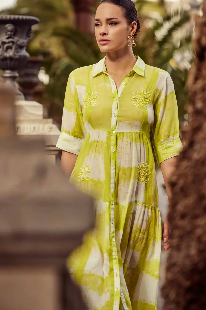 ABITO CAMICIA LUNGO VANDA | Colore Lime |