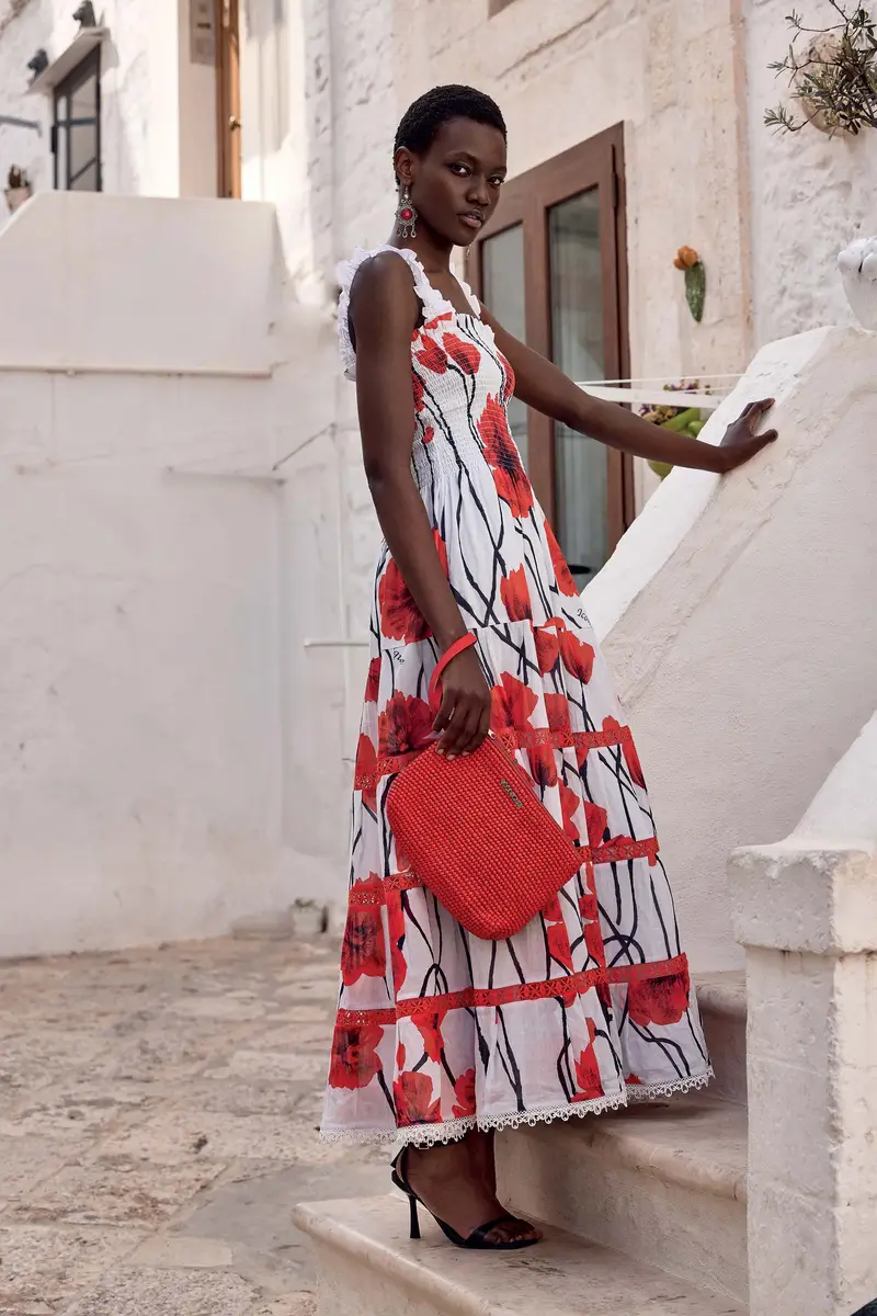 ABITO LUNGO CON CORPETTO ELASTICO ELLA | Colore Multi |