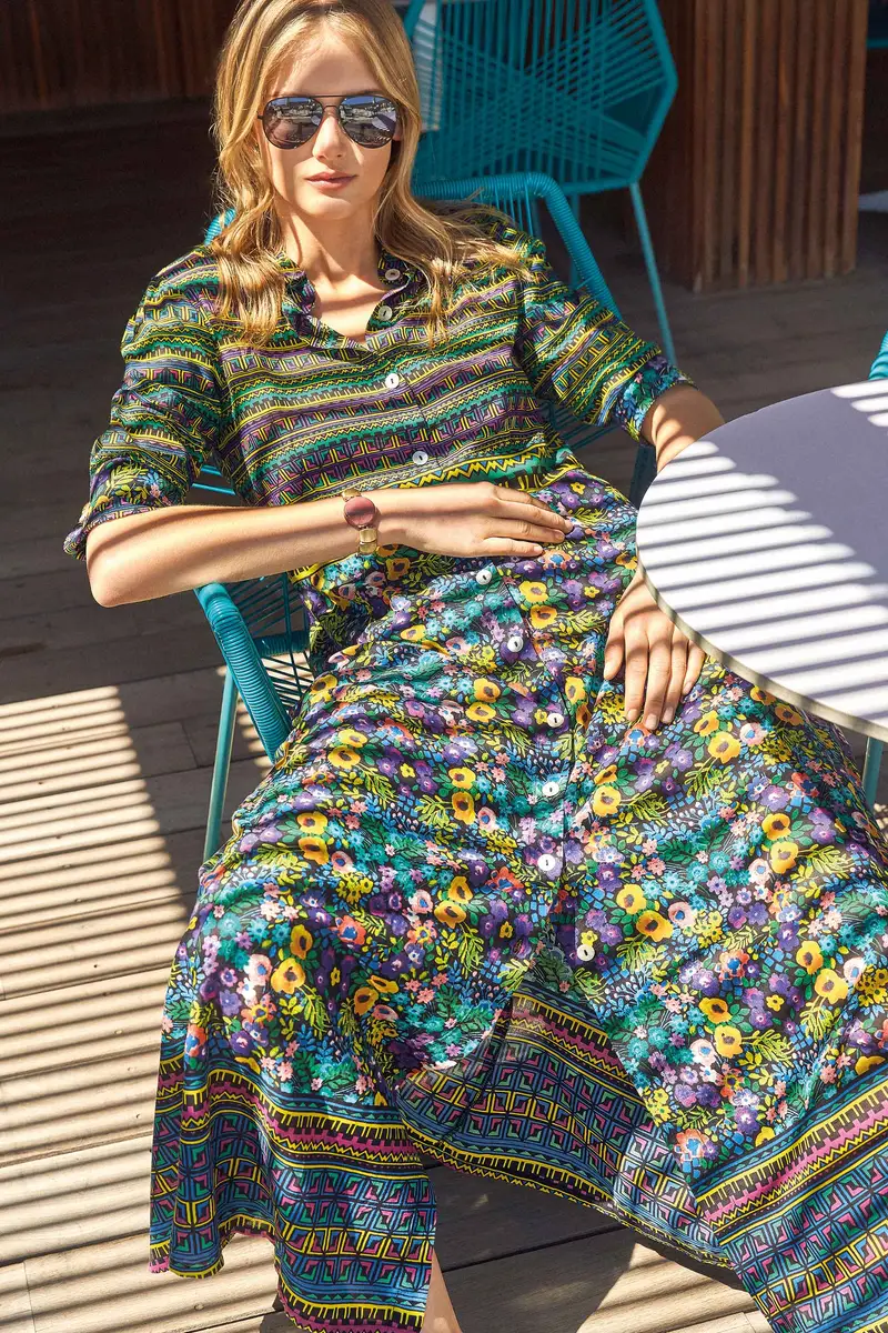 ABITO LUNGO FANTASIA AZTECA | Colore Multi |