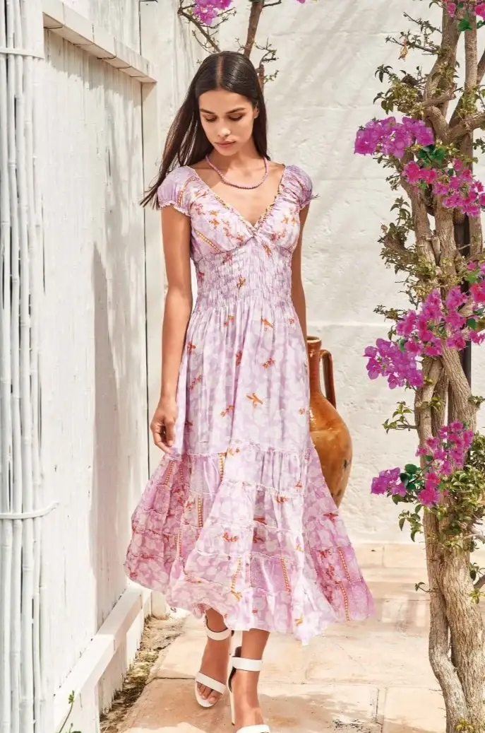 ABITO LUNGO MOTIVI FLOREALI | Colore Multi |