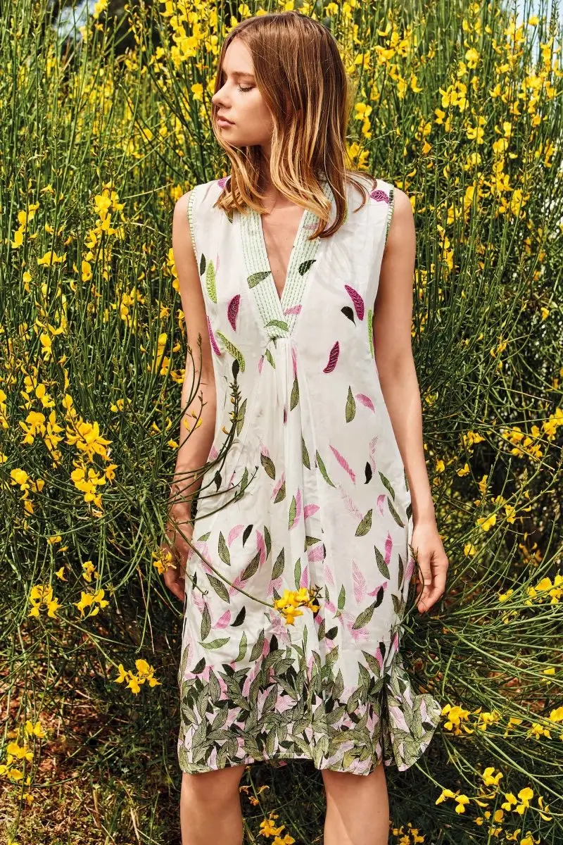 ABITO SMANICATO FOGLIE | Colore Multi |