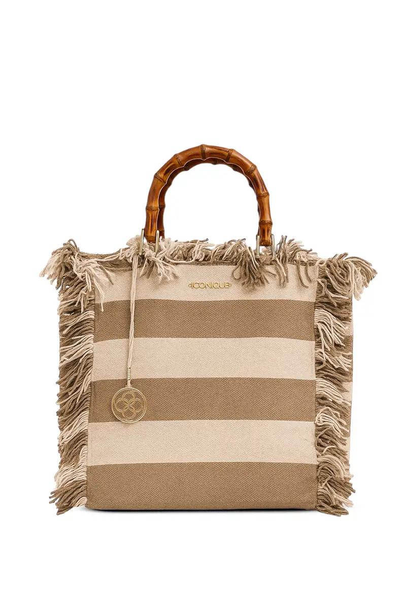 BORSA A RIGHE GAIA | Colore Beige |