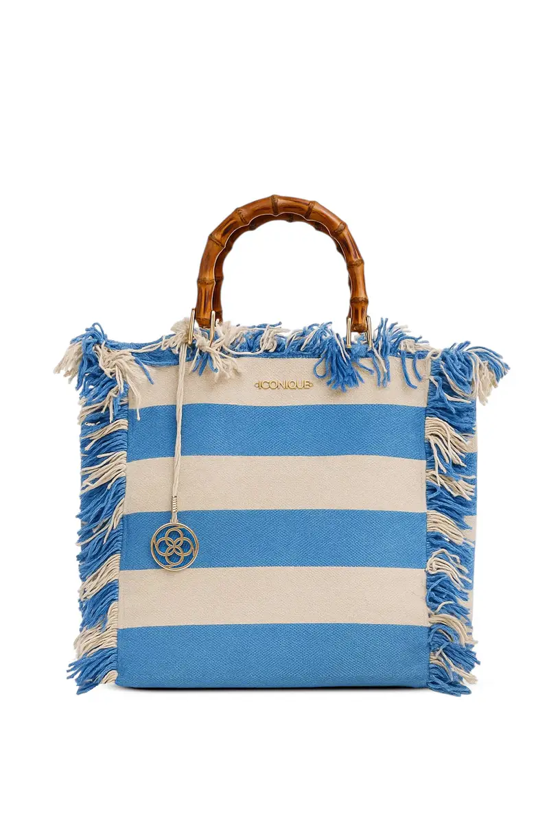 BORSA A RIGHE GAIA | Colore Light Blu |
