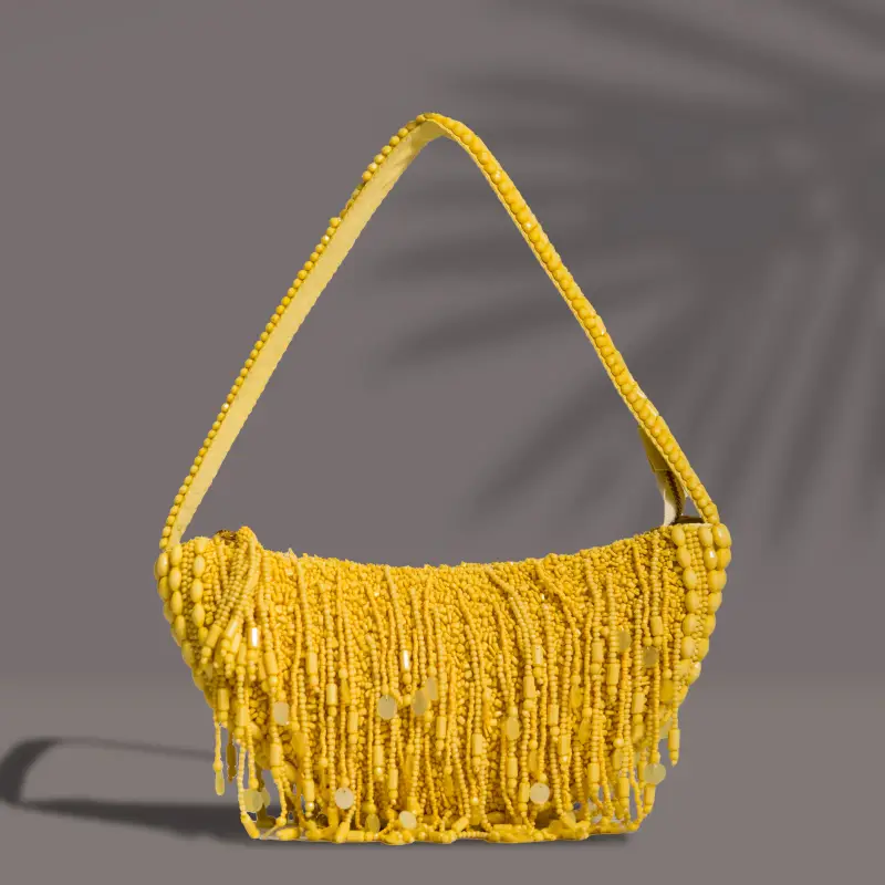 BORSA CON PAILLETTES PARIS | Colore Giallo |