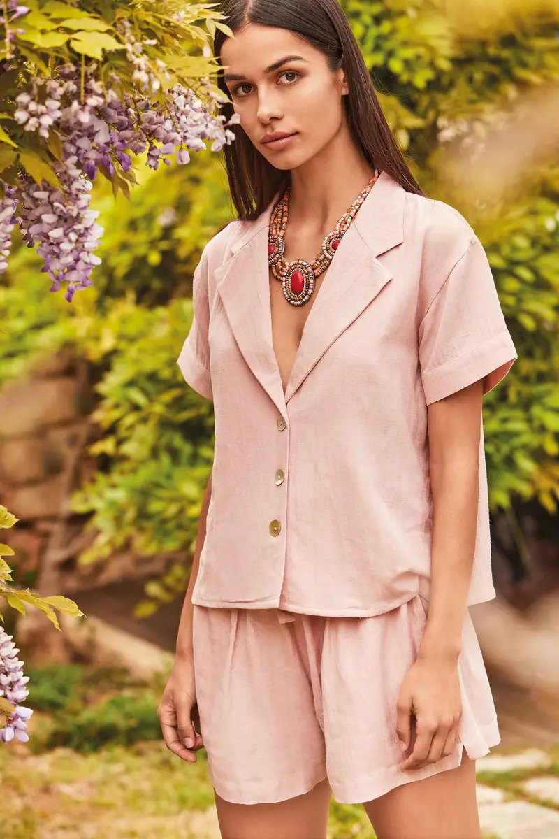 CAMICA A MEZZA MANICA ROSANNA | Colore Rosa |