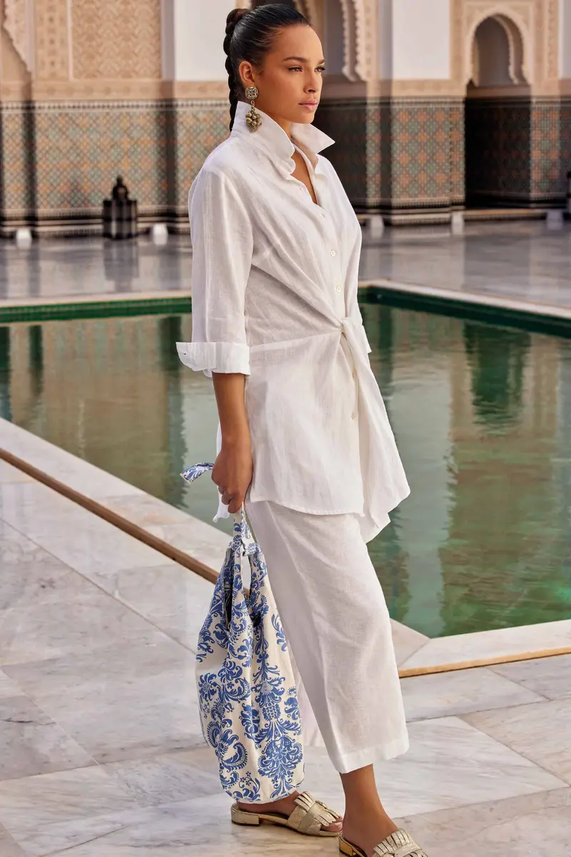 CAMICIA ABITO IN MISTO LINO | Colore Bianco |