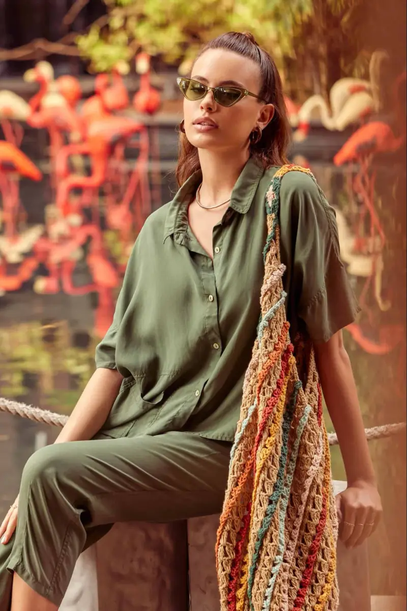 CAMICIA IN TENCEL CLARA | Colore Verde |