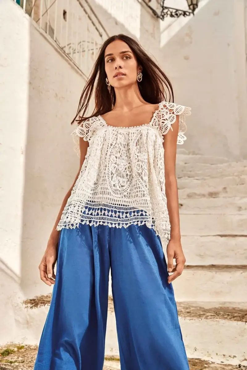 PANTALONE MISTO LINO | Colore Blue |