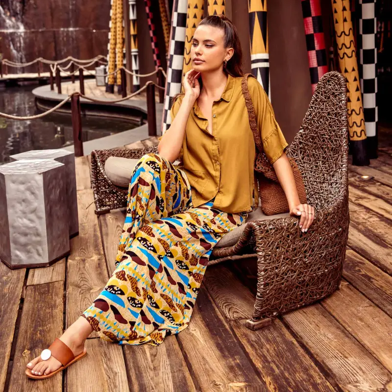 PANTALONI A GAMBA LARGA WENDY | Colore Multi |