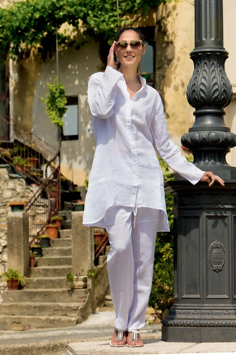 PANTALONI IN LINO | Colore Bianco |