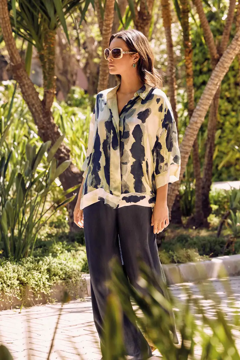 PANTALONI PALAZZO | Colore Petrolio |