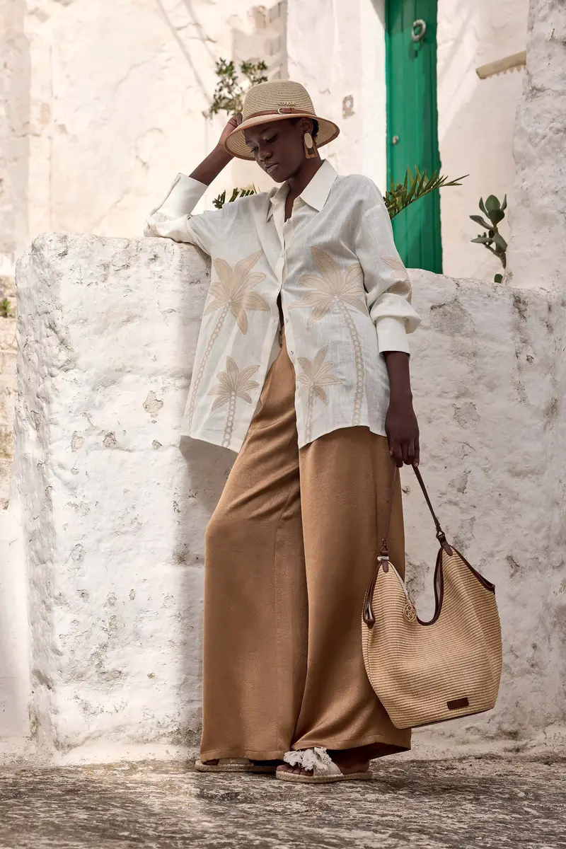 PANTALONI PALAZZO YAEL | Colore Cammello |