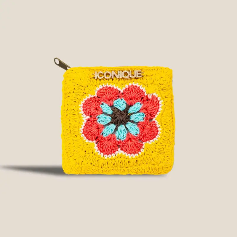 PORTAFOGLIO A UNCINETTO ALMA | Colore Giallo |