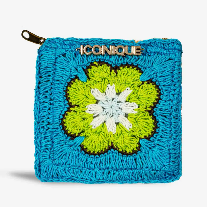 PORTAFOGLIO A UNCINETTO ALMA | Colore Turchese |