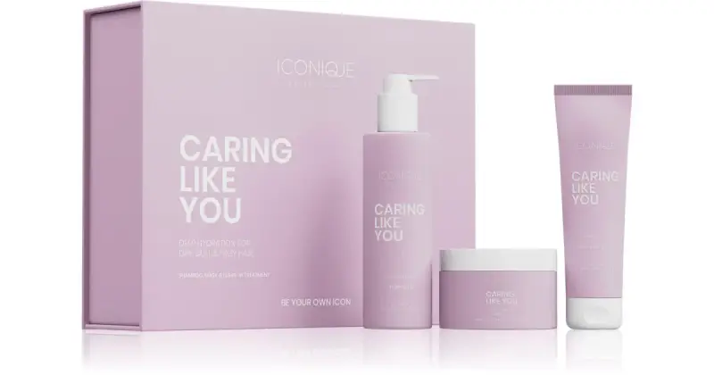 CARING LIKE YOU Set idratante Shampoo 250 ml, trattamento senza risciacquo 150 ml, Maschera 200 ml