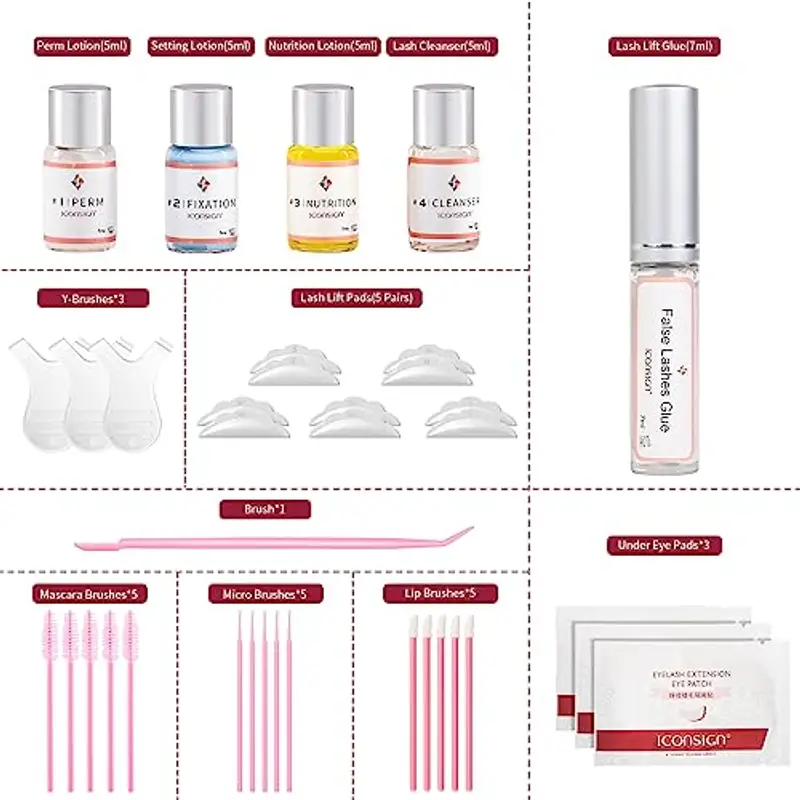 ICONSIGN Versione aggiornata Kit per l'estensione delle ciglia, Ciglia Lifting Set Ciglia Ciglia permanente kit ciglia, Liquid Eyelash Wave Splendida gerollte ciglia ciglia Curling Set miniatura 2