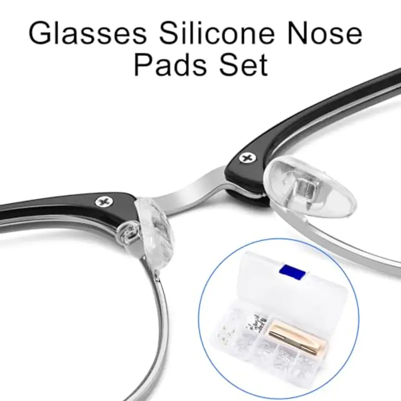 iCovalescent 30 Paia Naselli per Occhiali, Cuscinetti Nasali Avvitabili per Occhiali in Silicone, Include Viti, Cacciavite Multifunzione, Pinzette e Panni per la Pulizia miniatura 2