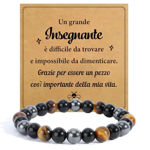 Idee Regalo Insegnanti Regalo Maestro Maschio Fine Anno Bracciale Pietre Naturali Regali per Insegnanti Festa dei
