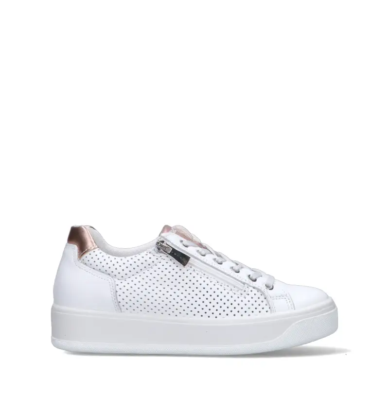 Sneaker donna bianca in pelle Vario
