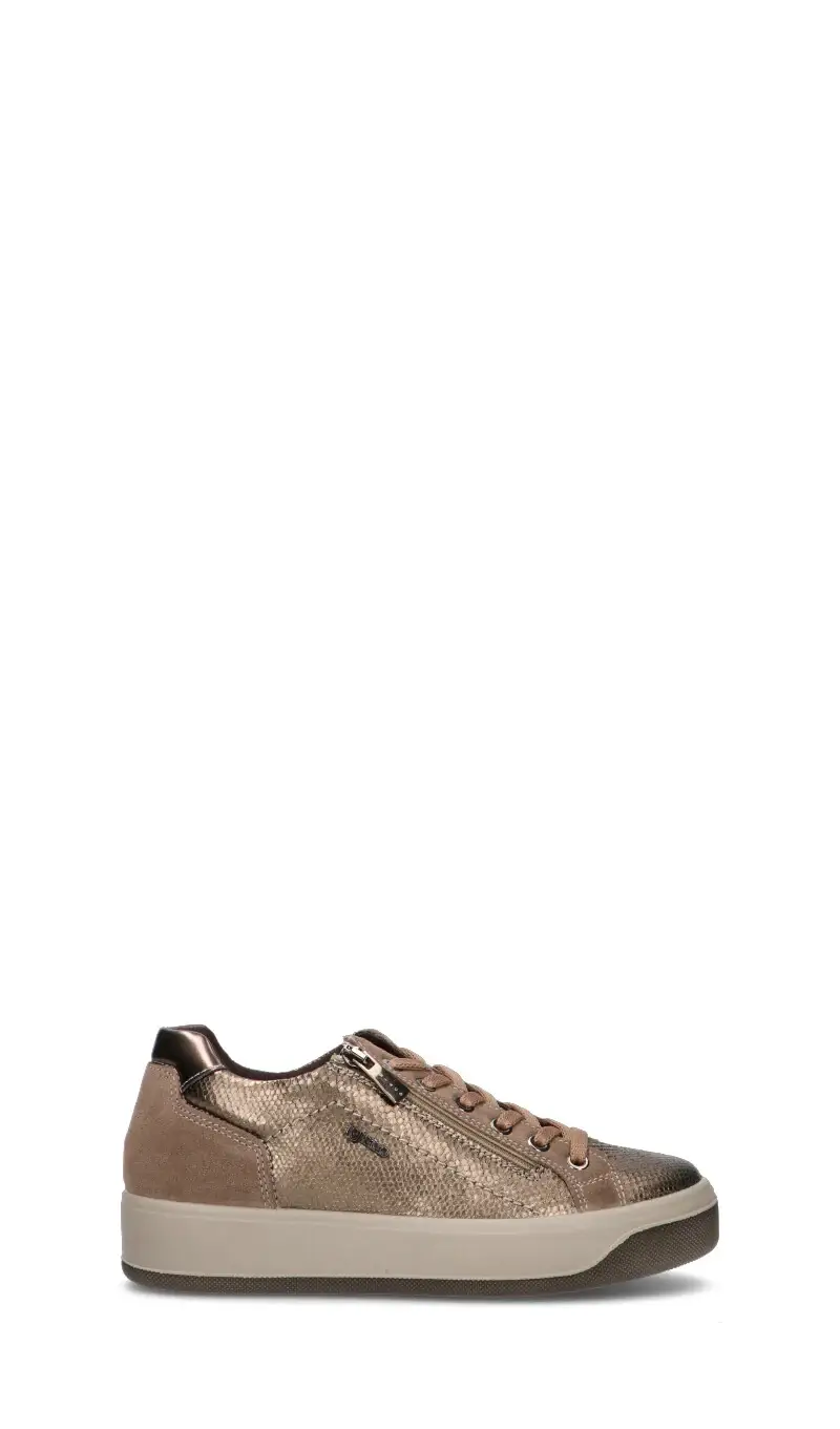 Sneaker donna bronzo in pelle Vario