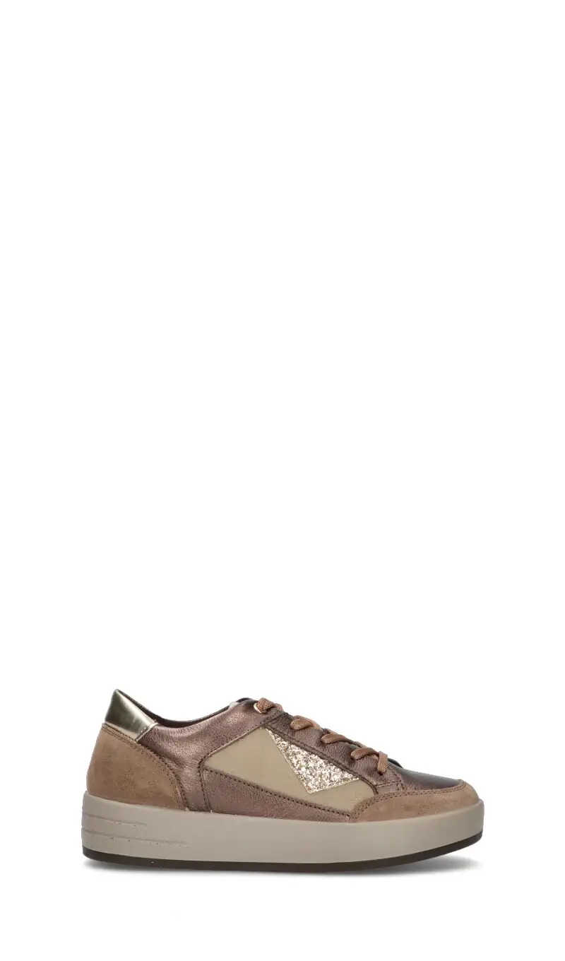 Sneaker donna bronzo in pelle Vario