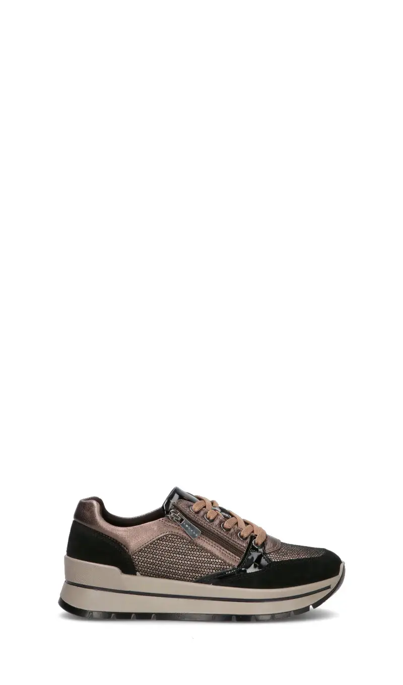 Sneaker donna nera/bronzo in pelle Vario