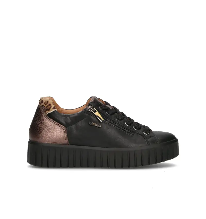 Sneaker donna nera/bronzo in pelle Vario
