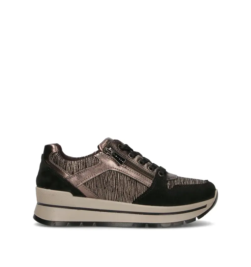 Sneaker donna nera in pelle Vario