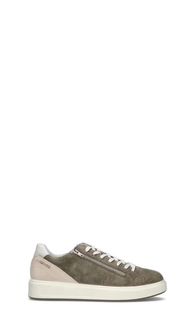 Sneaker uomo militare in suede Vario