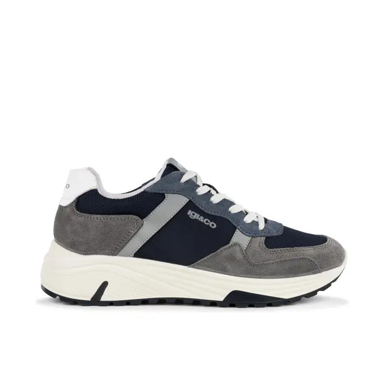 Sneakers grigie con suola chunky