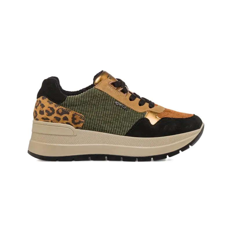 Sneakers marroni da donna con suola platform