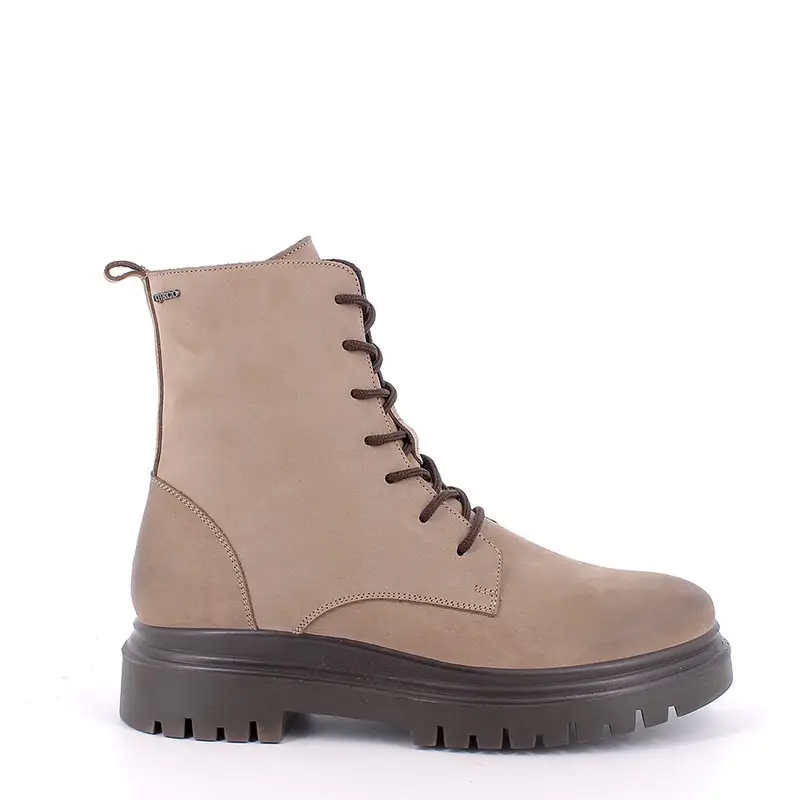 Anfibi da donna beige con zip