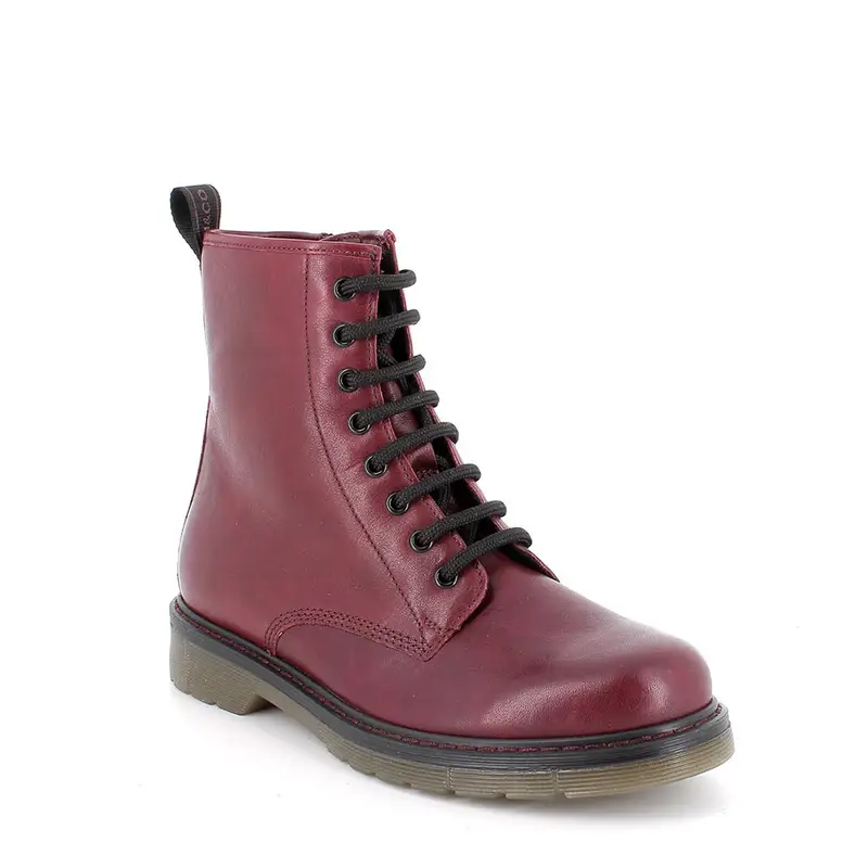 Anfibi da donna bordò con zip miniatura 2