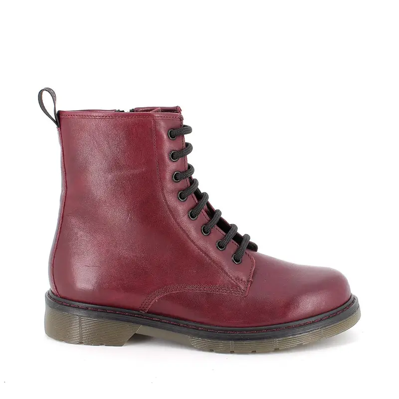 Anfibi da donna bordò con zip