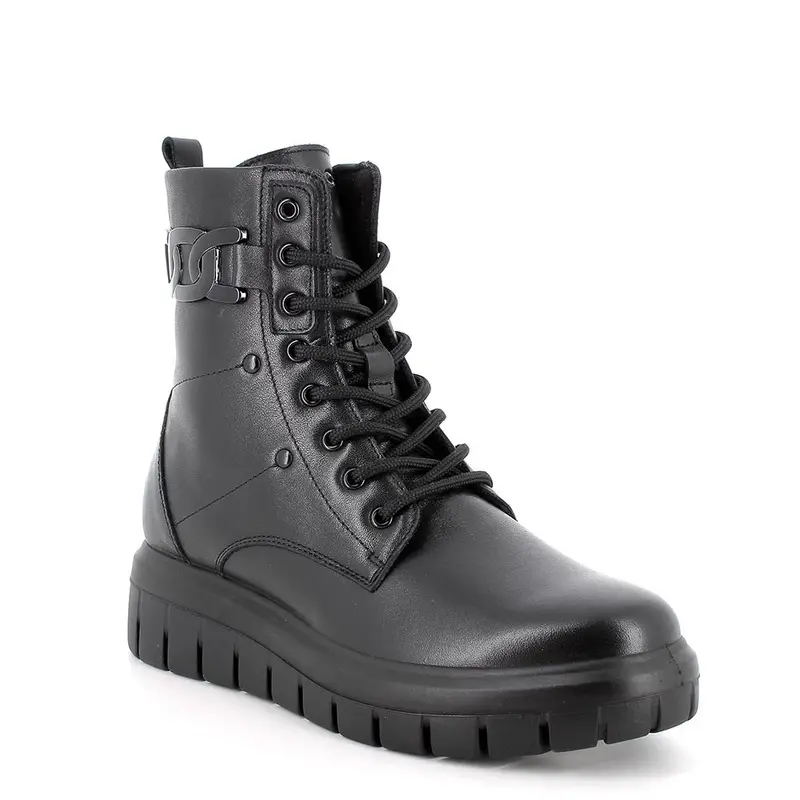 Anfibi da donna nero con zip miniatura 2