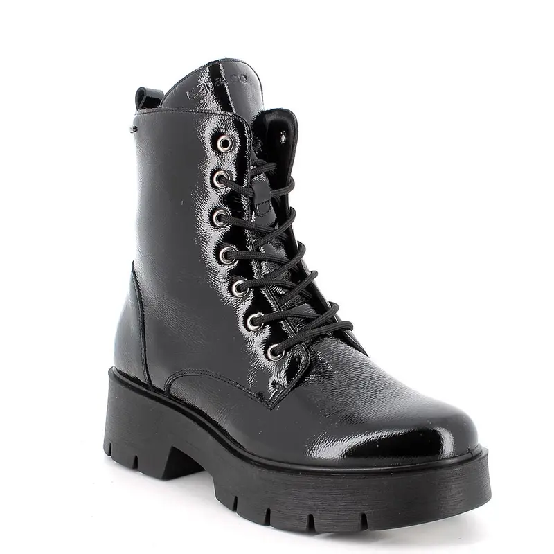 Anfibi da donna nero con zip miniatura 2