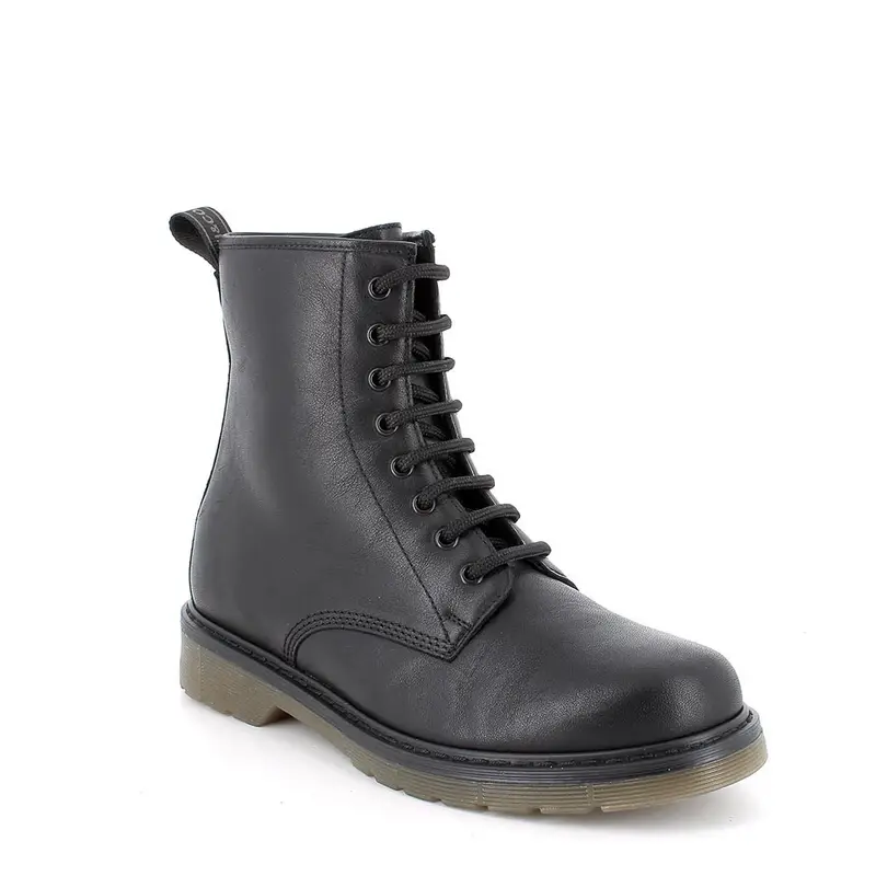 Anfibi da donna nero con zip miniatura 2