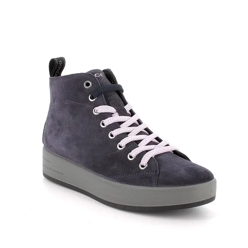 Polacchine da donna blu con zip miniatura 2