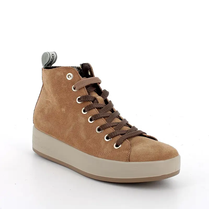 Polacchine da donna marrone con zip miniatura 2