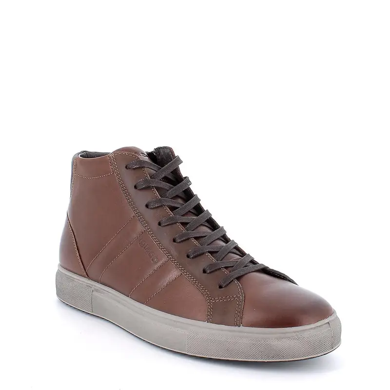 Polacchine da uomo marrone con zip miniatura 2