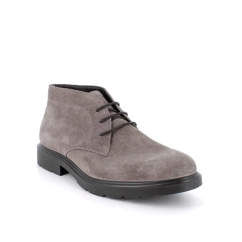 Polacchine da uomo marrone e grigio con lacci miniatura 2