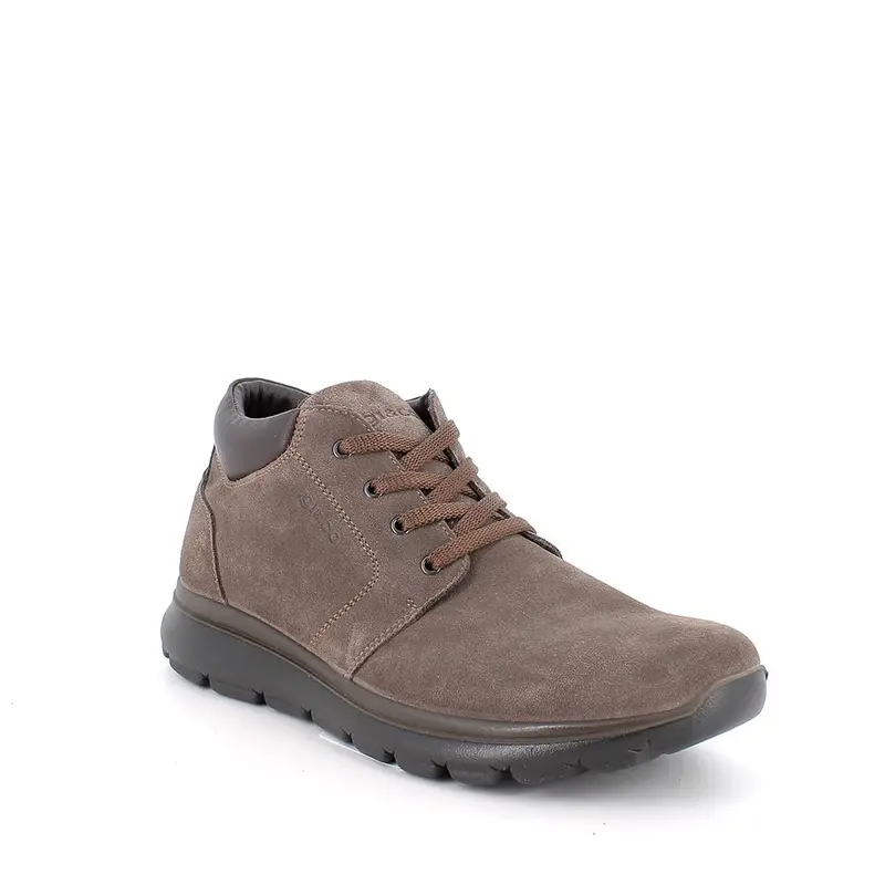 Polacchine da uomo marrone e grigio con lacci miniatura 2