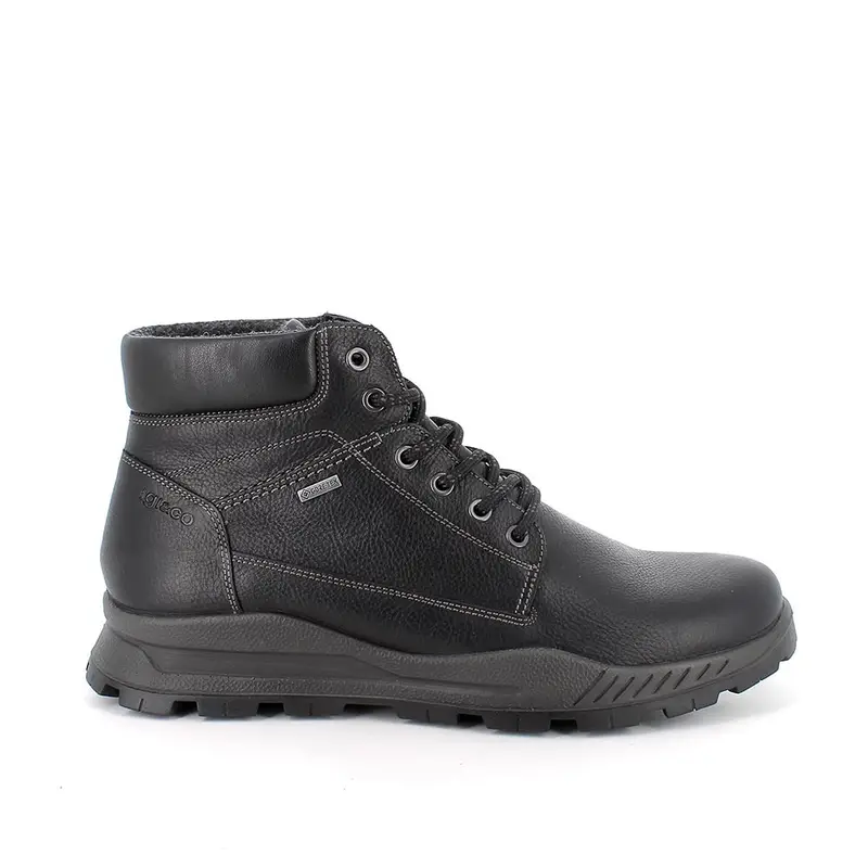 Polacchine gore-tex da uomo nero con lacci