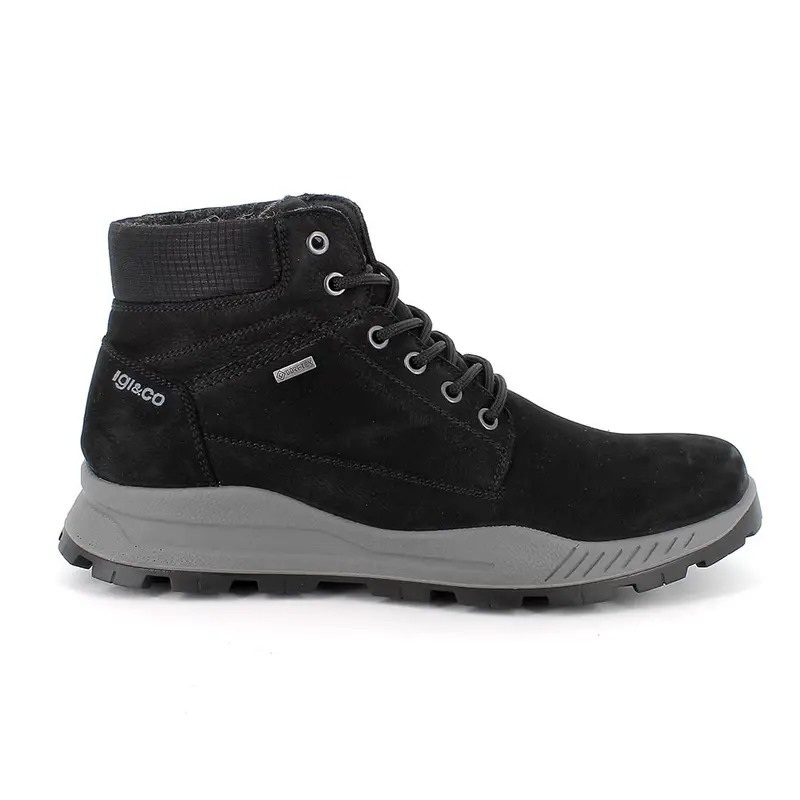 Polacchine gore-tex da uomo nero con lacci