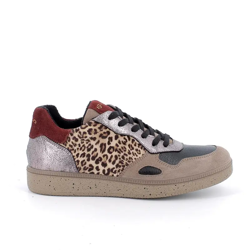 Sneakers da donna beige con lacci